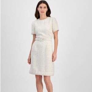 Tahari Belted Tweed Dress Petite size 10